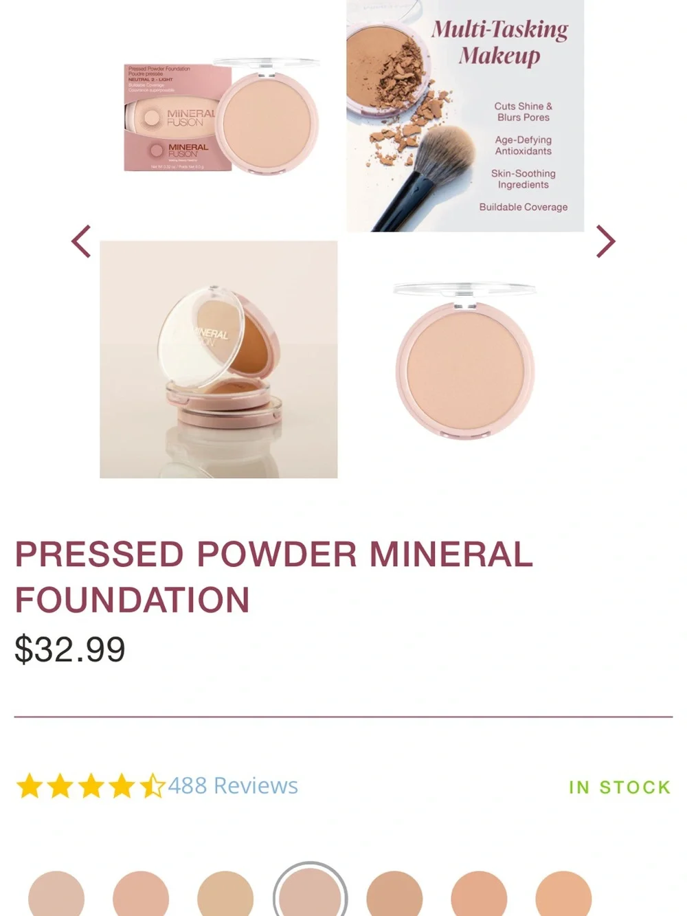 MINERAL FUSION PRESSED POWDER FOUNDATION WARM 3  Golden New